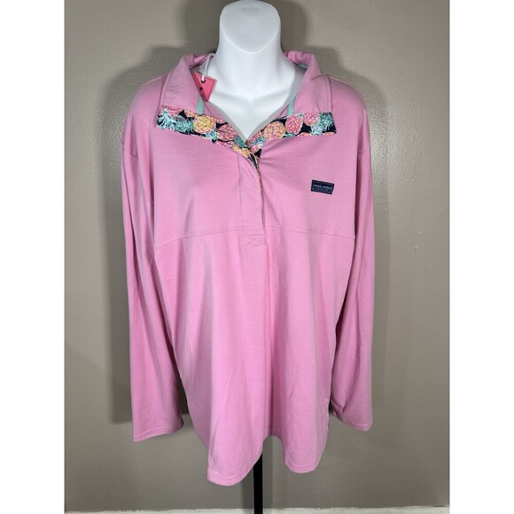 Simply Southern Polo Shirt Womens Adult 2X Large Pink Preppy Casual Button - Picture 1 of 7